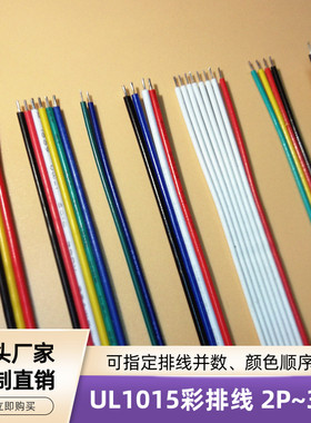 UL1015彩排线2P至30P LED智能电器电源线 镀锡铜芯排线 客制化并