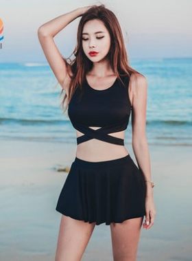 温泉裙式运动风韩国少女游泳衣