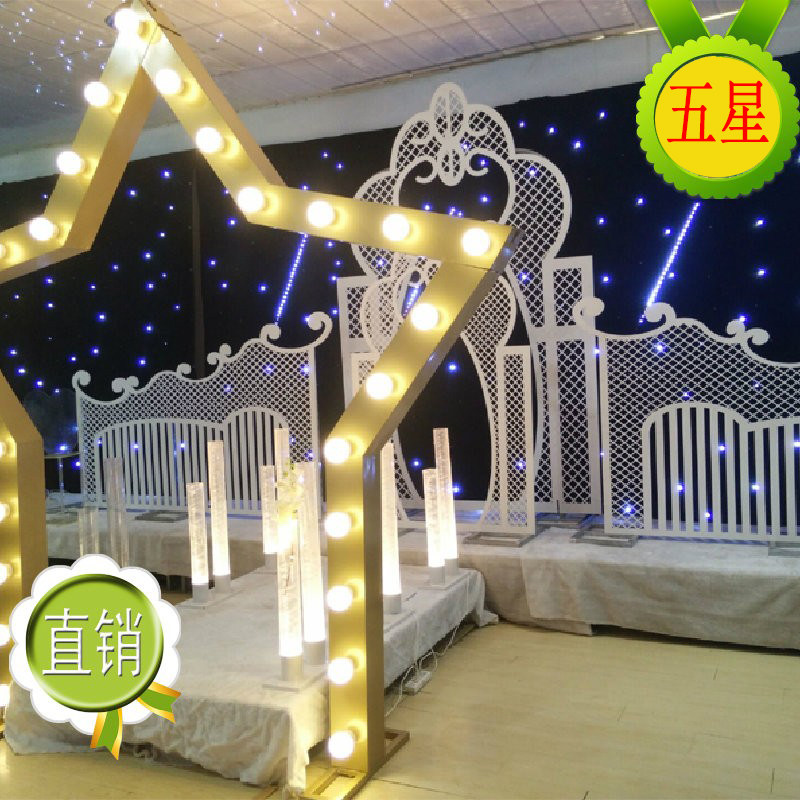 婚庆道具铁艺五星门带灯拱门星星拱门龙珠拱门婚礼星光门山东福韵