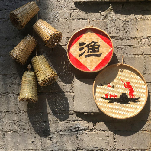 鱼馆餐厅墙饰渔家渔具挂饰复古