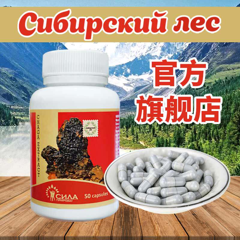 西伯利亚森林白桦茸胶囊俄罗斯进口桦树茸西伯利亚桦褐孔菌正品
