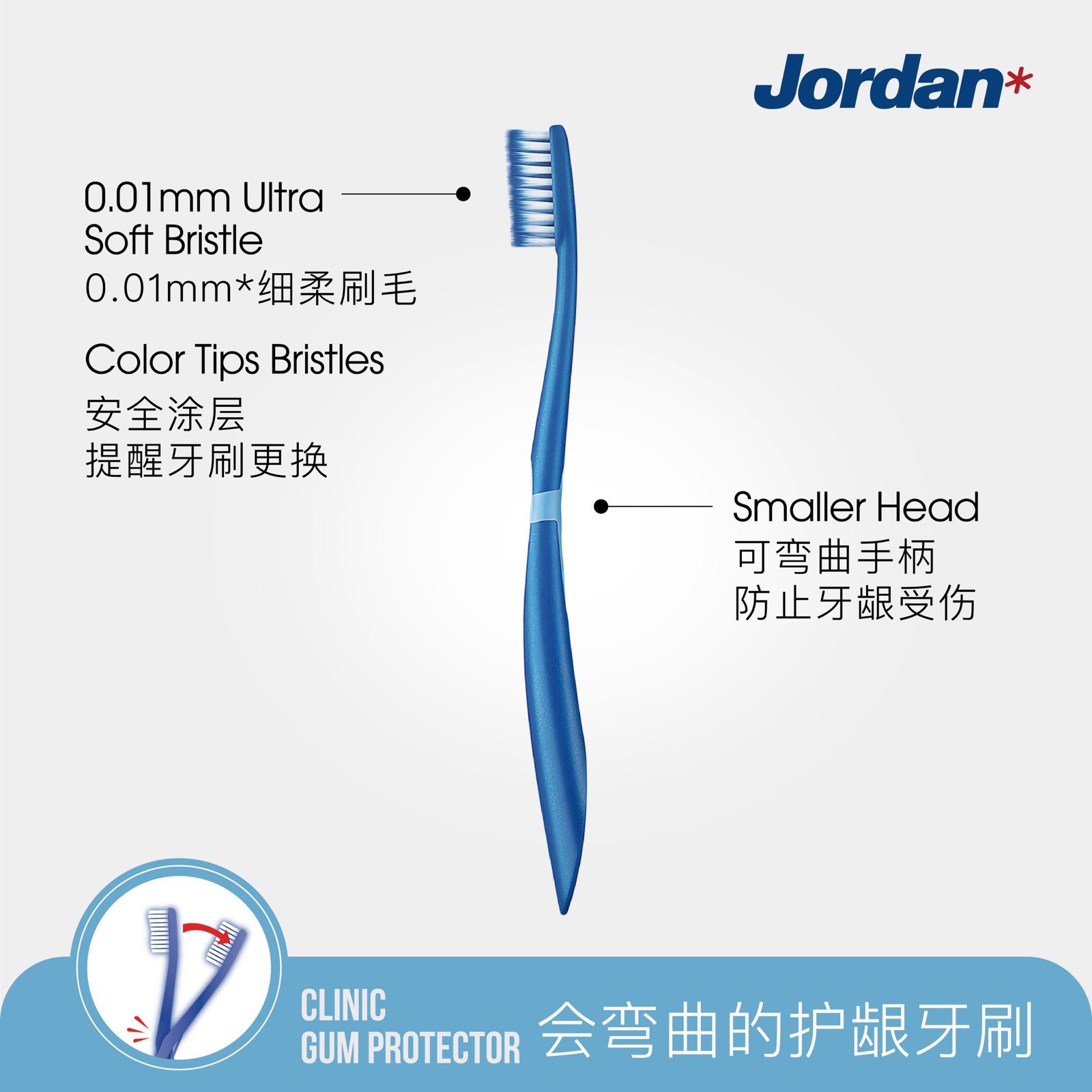 Jordan环保弹力护龈牙刷细柔软毛