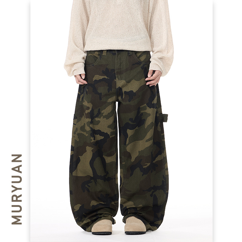 智快鱼潮流前线官方旗舰店素拼男装崔布局笨小孩牛仔裤男潮牌痞帅