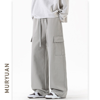 智快鱼潮流前线官方旗舰店素拼男装三弦男裤子百搭潮流帅气休闲裤