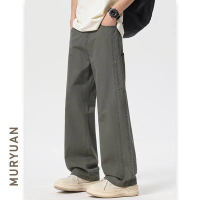 智快鱼潮流前线官方旗舰店素拼男装三弦男裤子百搭潮流帅气休闲裤