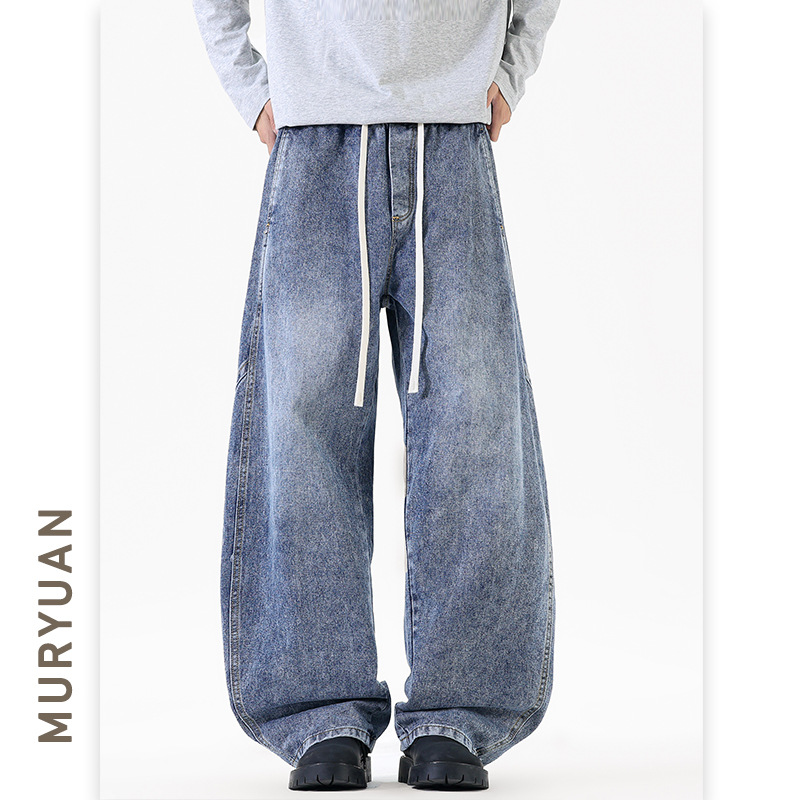 智快鱼潮流前线官方旗舰店素拼男装崔布局笨小孩牛仔裤男潮牌痞帅