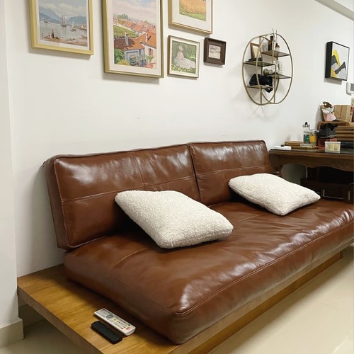 网红客厅定做订制皮套真皮轻奢