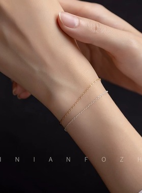 精致百搭极纤细手链简约纯银手饰