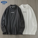 Бархатная демисезонная утепленный лонгслив, удерживающая тепло цветная толстовка, в американском стиле, высокий воротник