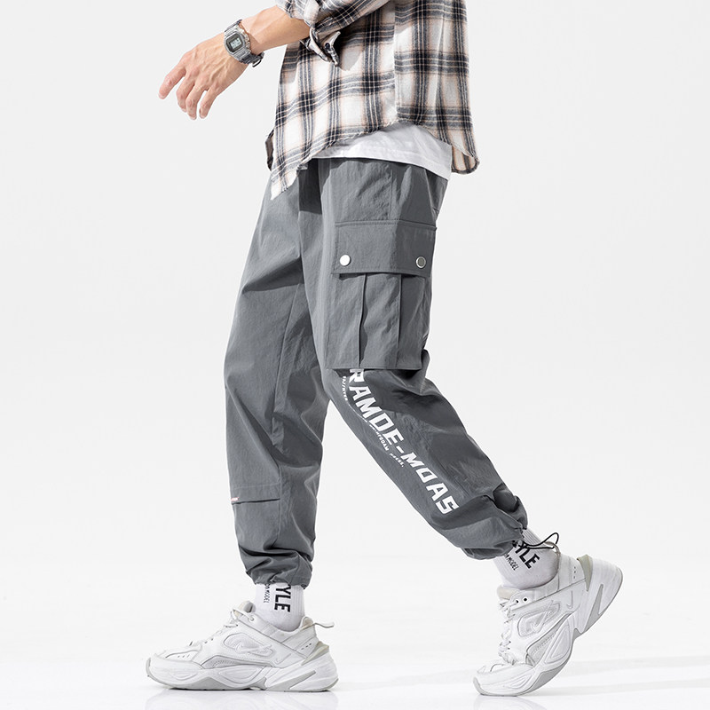 懒人裤子男春夏随意百搭束脚工装裤男韩版潮流学生休闲潮牌运动裤在类目 男装, 休闲裤中 - 来自Buy2taobao.com提供专业的淘宝代购服务