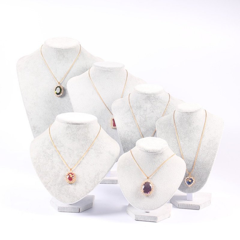 档黑绒布颈模特人像脖子首饰架 吊坠项链珠宝展示道具