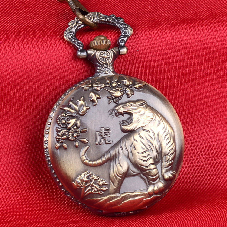 十二生肖怀表 翻盖复古怀表项链男女士侣怀表DIY定制照片圣诞礼物