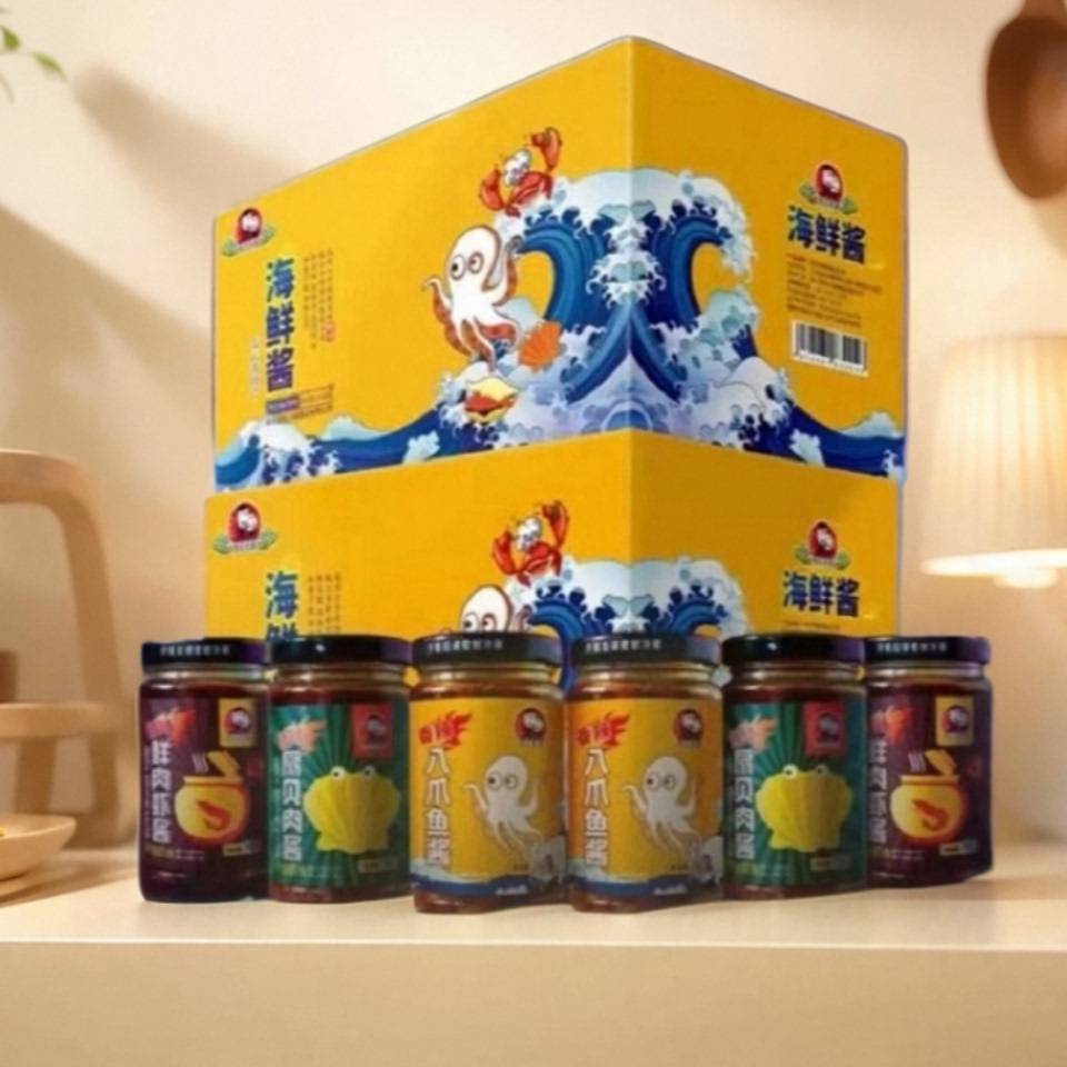 连云港佳小福酱蛤蜊肉虾酱八爪鱼酱组合套餐罐装海鲜下饭酱焖面,粮油调味/速食/干货/烘焙,海鲜酱,淘宝优惠券,粉丝福利购,淘宝优惠卷