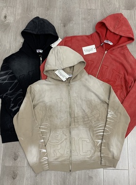 VALE VALLEY ZIP UP HOODIE美潮复古高街字母刺绣拉链连帽卫衣FOG