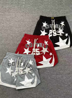 corteiz shorts美式高街潮牌嘻哈字母logo印花撞色梭织抽绳短裤夏