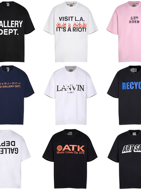 GALLERY DEPT美式高街潮牌夏季男女同款字母印花宽松纯棉短袖T恤