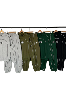 broken planet tracksuit美潮复古高街秋冬加绒运动休闲卫衣套装