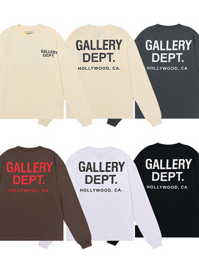 GALLERY DEPT经典基础美潮高街加州限定字母印花纯棉打底长袖T恤