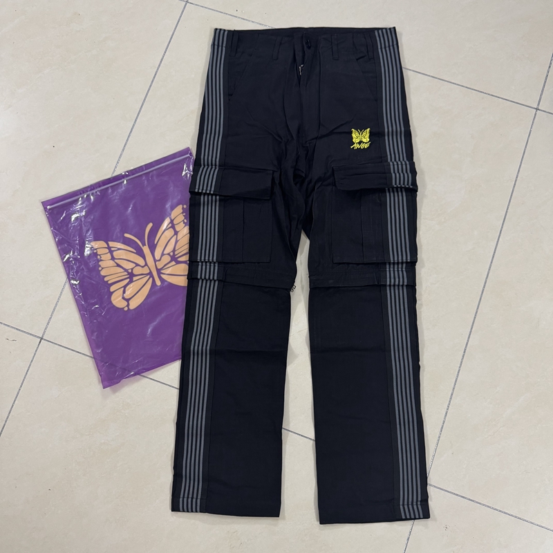 Needles蝴蝶刺绣工装直筒长裤男