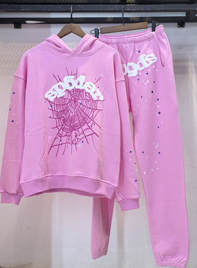 sp5der tracksuit美潮高街嘻哈春秋运动休闲宽松纯棉卫衣长裤套装
