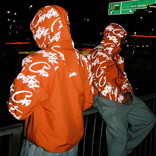 corteiz elitework shell jacket三防硬壳反光印花冲锋衣拉链外套