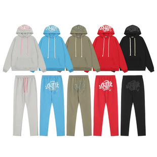 synaworld tracksuit美潮高街秋冬运动休闲套装加绒连帽卫衣长裤