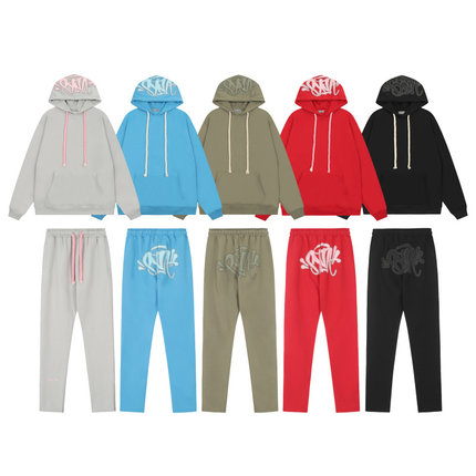 synaworld tracksuit美潮高街秋冬运动休闲套装加绒连帽卫衣长裤