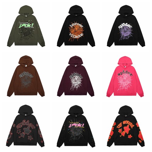 sp5der美潮高街宽松纯棉连帽卫衣