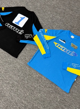 AIME LEON DORE ALD T SHIRT美潮复古撞色字母印花华夫格长袖T恤