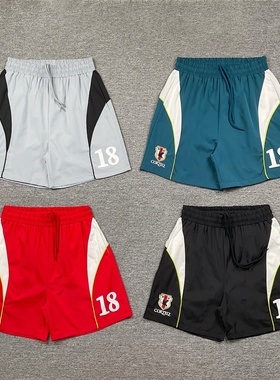 corteiz美潮复古高街夏季运动休闲字母徽章刺绣撞色梭织速干短裤