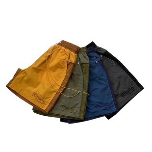 RHUDE美潮高街复古夏季运动休闲撞色字母刺绣梭织速干沙滩短裤FOG