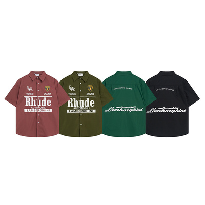 RHUDE复古高街短袖免烫休闲衬衫