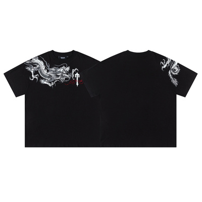 trapstar龙图腾烫钻印花短袖T恤