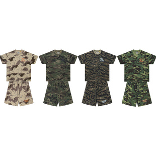GALLERY DEPT美潮高街夏季运动休闲迷彩印花纯棉短袖T恤短裤套装