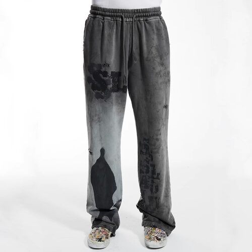 SSSAINTLOUIS涂鸦设计感直筒裤