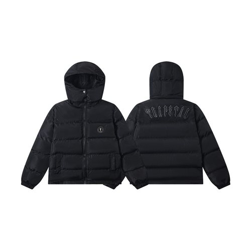 trapstar美式高街潮牌冬季保暖刺绣可拆卸帽子宽松连帽棉服外套男 - 封面