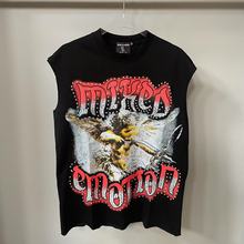 MIXED EMOTION VEST美潮嘻哈高街卡通图案印花烫钻无袖背心汗衫夏