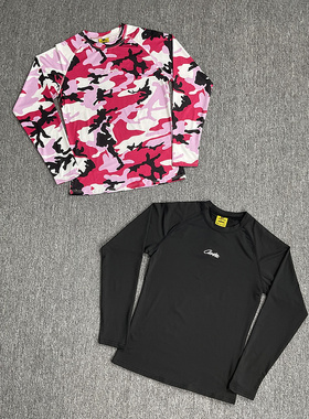 corteiz美式高街潮牌嘻哈运动休闲刺绣修身塑形瑜伽服迷彩长袖T恤