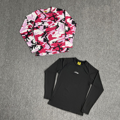 corteiz嘻哈修身瑜伽迷彩长袖T恤