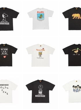 小众潮牌欧美日系休闲男女同款情侣卡通动物印花竹节棉短袖T恤夏