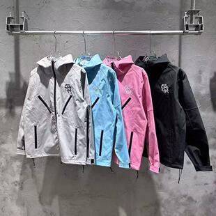 mertra jacket美潮休闲字母logo刺绣连帽冲锋衣梭织夹克拉链外套