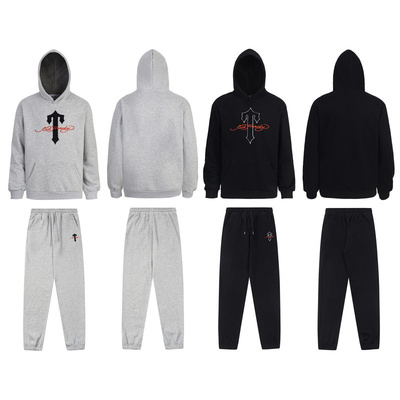 trapstar刺绣logo加绒连帽卫衣潮