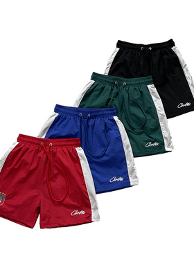 corteiz shorts美潮高街夏季运动休闲撞色徽章刺绣梭织速干短裤男