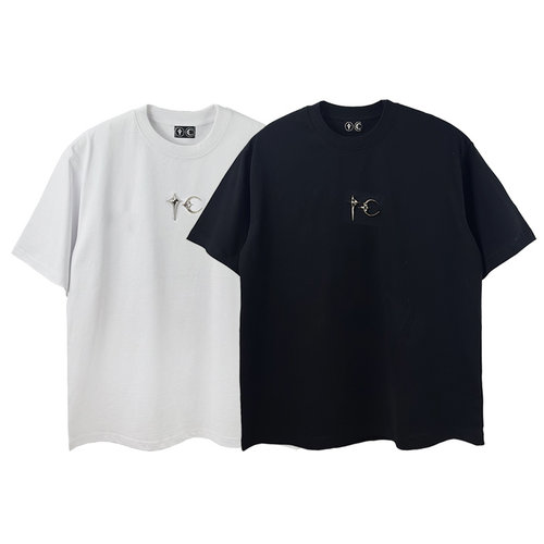 thugclub星月金属logo短袖T恤潮