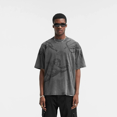 REPRESENT短袖复古潮天使印花T恤