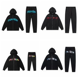 trapstar tracksuit美潮秋冬运动休闲字母毛巾绣加绒开衫卫衣长裤