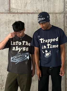 Broken Planet小众潮牌美式高街男女情侣趣味发泡印花纯棉短袖T恤