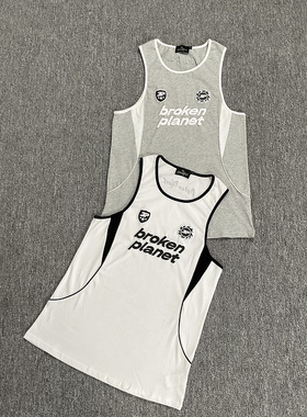 broken planet欧美街头潮牌夏季运动训练休闲撞色无袖背心汗衫男