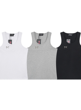 thug club欧美潮牌夏季星月金属logo运动休闲健身无袖背心汗衫男