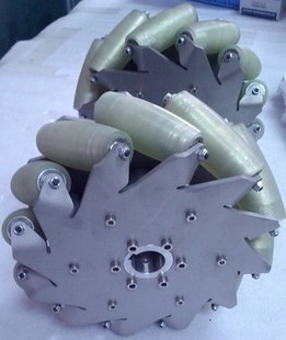 10寸 45度12分重型不锈钢Mecanum轮大承重500kg 254mm麦克纳姆轮
